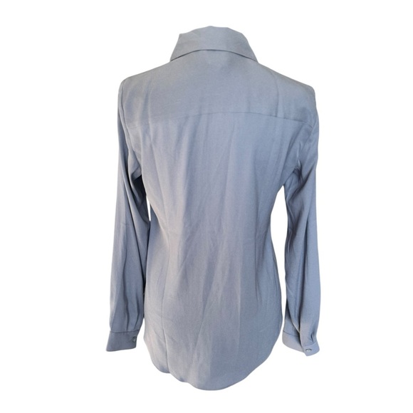 Ann Taylor Gray Button Down Blouse XS Career Workwear Long Sleeve Minimalist G8 - Picture 2 of 7
